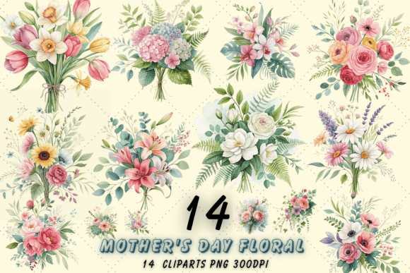 Download Watercolor Floral Bouquet Clipart Bundle - Floral bouquet Collection