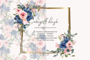 Download Navy and Blush Floral Bouquet Clipart - Floral bouquet Collection
