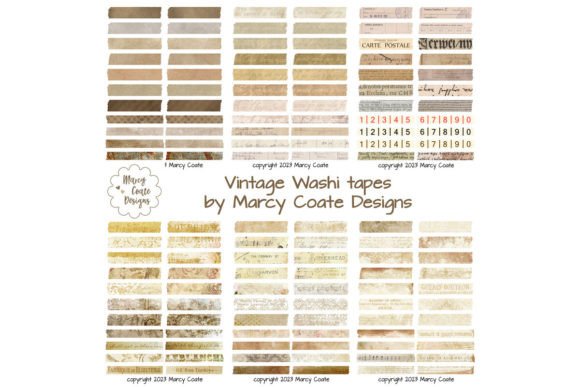 Download Vintage Digital Washi Tape Printable - Washi tape Collection