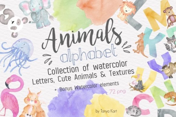 Download Animals Alphabet Watercolor Kit - Premium Bundle